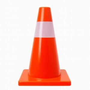 Cono de Tráfico Naranja con Banda Reflectante